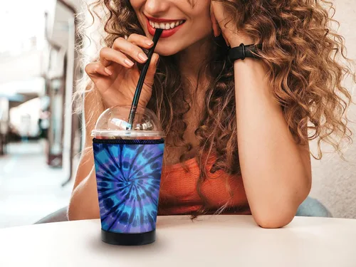 Vista 2 de Mugzie Funda aislante para café helado de lujo, neopreno reutilizable, acogedora para tazas de bebidas frías, evita la condensación y las vuelcas