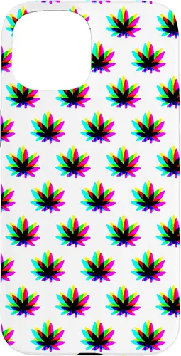 Vista 6 de Funda para iPhone 13 Pro Max Weed Pattern Colorido Psicodélico Marihuana Cannabis Stoner Case