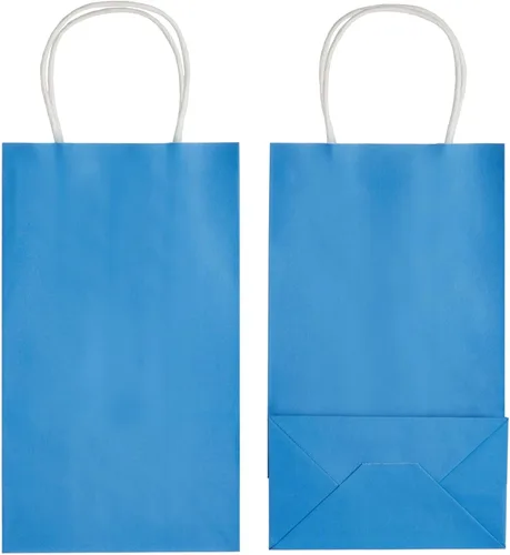 Vista 9 de BLUE PANDA Bolsas de regalo – 9 x 5 x 3 pulgadas, paquete de 25, color azul, bolsas de recuerdo de fiesta con asas para dulces y golosinas