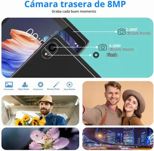 Vista 4 de Tablet Android 8 pulgadas, Tableta Android 12.0 de 32GB de almacenamiento con expansión SD de 1024GB, PC de tabletas, procesador Quad-core 2GB RAM