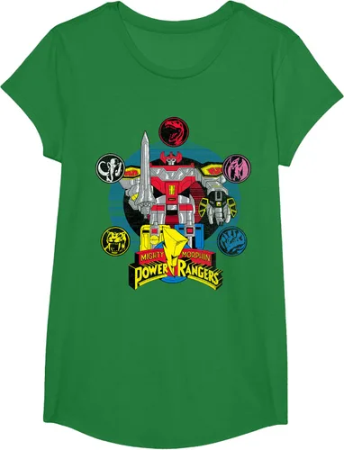 Vista 37 de Power Rangers Camiseta Megazord Asfalto