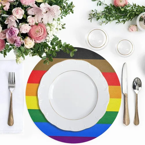 Vista 30 de Aruba Flag Round Table Placemats 15 Inch, Seasonal Table Mats Modern Place Mats for Dining, Kitchen, Parties, Camping
