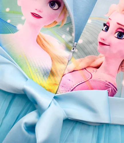 Vista 4 de KidWorld Princess Snow Costume Party Dress Little Girls Queen Cosplay Dress up with beautiful hairpins