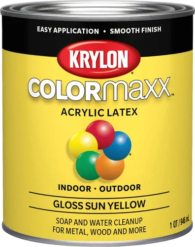 Vista 13 de Krylon K05647007 COLORmaxx - Pintura acrílica de látex para uso en interiores y exteriores, 1 cuarto de galón (paquete de 1), negro, 31 onzas