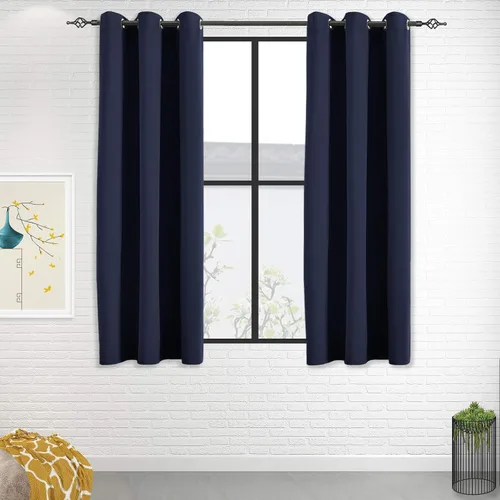 Vista 55 de Cortinas opacas para dormitorio, con aislamiento térmico y bloqueo de luz, para oscurecer la habitación, cortinas con ojales sólidos para ventana