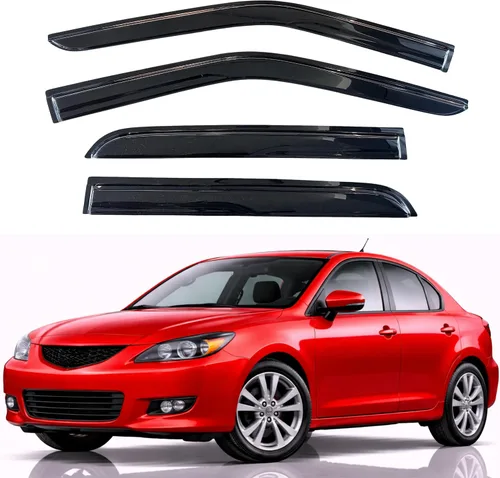 Vista 118 de KPY Moldura deflectora de viento con protección contra la lluvia compatible con Mazda CX-3 2016-2021 (CX3), 4 unidades, para ventana lateral