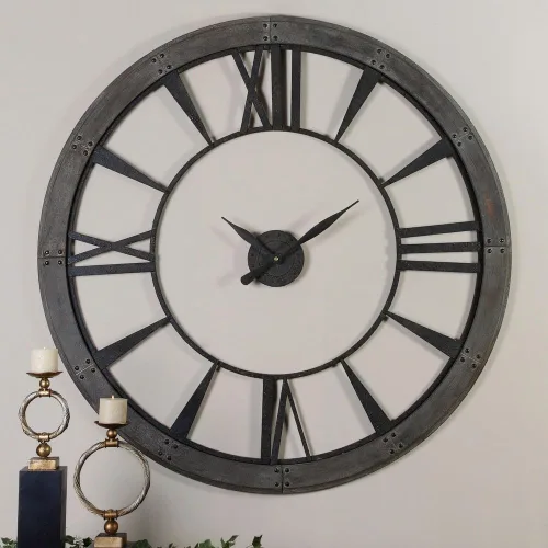 Vista 2 de Reloj de pared Uttermost Ronan, Metal, L, 120.00 volts