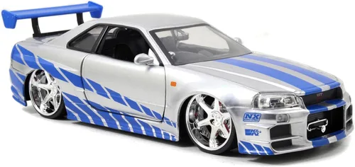 Vista 2 de Jada Juguetes – 97158 – Nissan Skyline GTR R34 – Rápido y Furioso – Escala 1:24