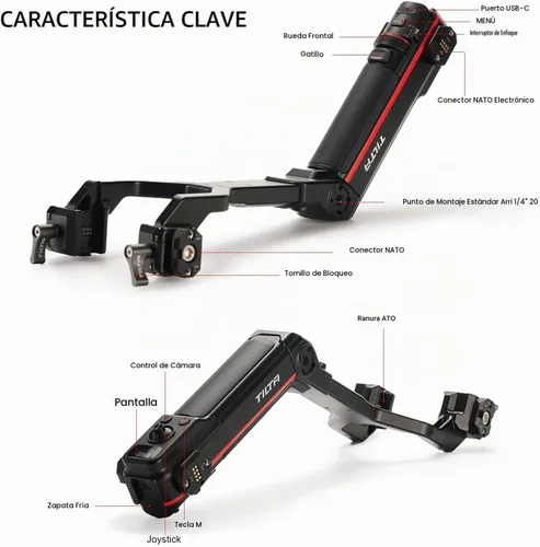 Vista 4 de Tilta Manija de control de operación trasera para RS 2 Controles RS2, compatible con Nucleus Nano, Nucleus M, DJI Wireless Follow Focus Systems