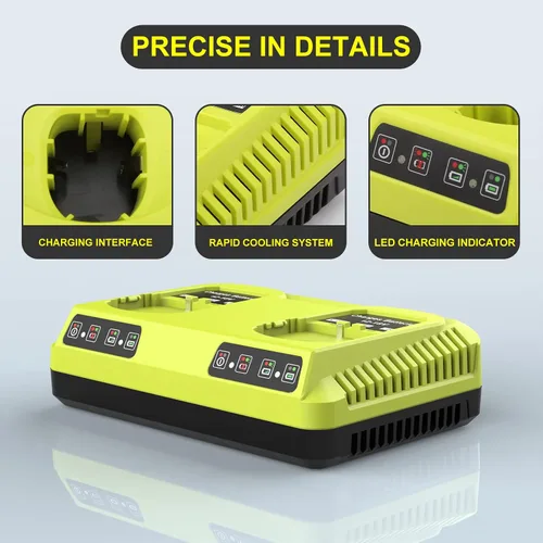 Vista 8 de Powilling Paquete de 2 baterías de repuesto de 8.0Ah 18V para batería de litio Ryobi 18V P102 P103 P105 P107 P108 P109 con cargador de batería P117