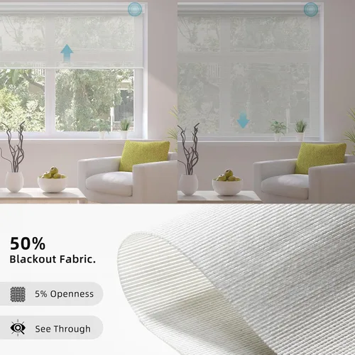 Vista 3 de SmartWings Persianas inteligentes motorizadas para ventanas con filtro de luz, persianas enrollables eléctricas a distancia compatibles