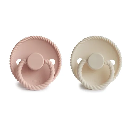 Vista 2 de Frigg Rope SilkySoft - Chupete de silicona para bebé, fabricado en Dinamarca, sin BPA (rubor/crema, 6-18 meses)