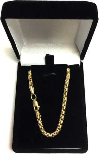 Vista 5 de Jewelry Affairs 14K Yellow Gold Filled Round Box Chain Necklace, 3.4mm Wide