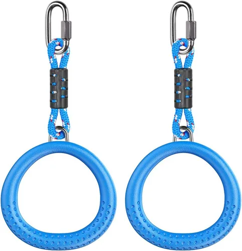 Vista 10 de Dolibest 2 Pack of Ninja Gymnastic Rings,Monkey Ring Outdoor Backyard Ninja Accessories Set,Swing Bar Rings Obstacle Course for Training Equipment