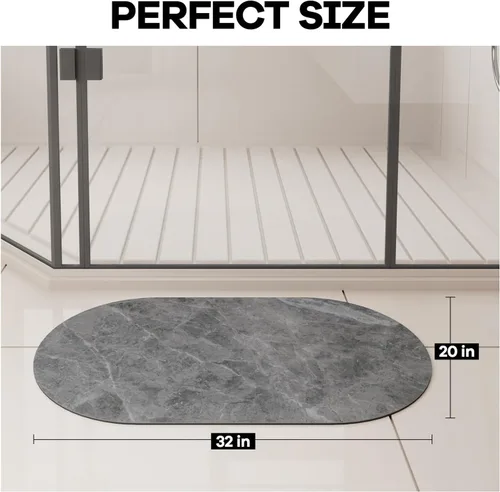 Vista 2 de Hargiis Alfombra de baño suave y absorbente, para ducha y suelo, antideslizante, lavable a máquina, para frente de bañera y ducha