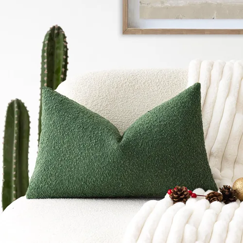 Vista 87 de Foindtower Fundas de almohada decorativas con textura de boucle, fundas de almohada sólidas, neutrales, suaves y acogedoras para silla, sofá