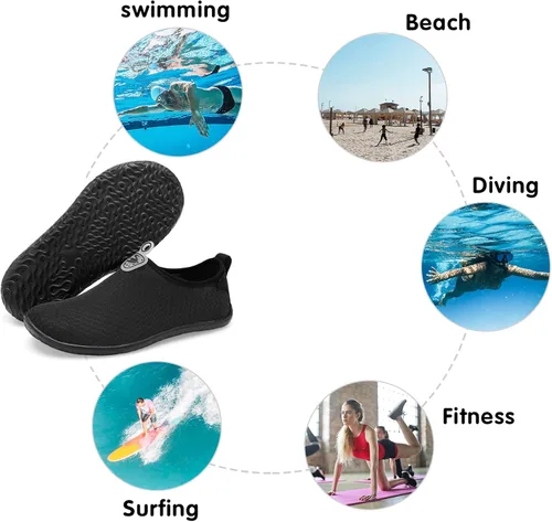 Vista 4 de Zapatos de agua Spesoul para mujer y hombre, transpirables, de secado rápido, suaves, estilo pies descalzos, para senderismo, natación, playa, surf