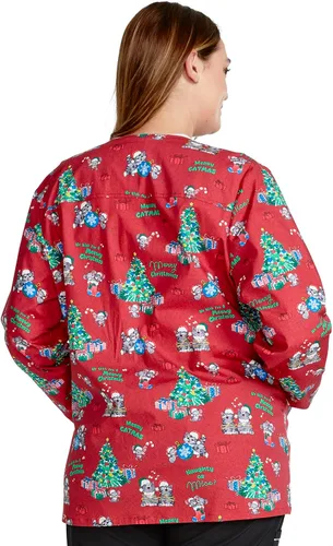 Vista 5 de Cherokee Impresiones Mujeres Calentamiento Scrubs Chaqueta Snap Front CK301