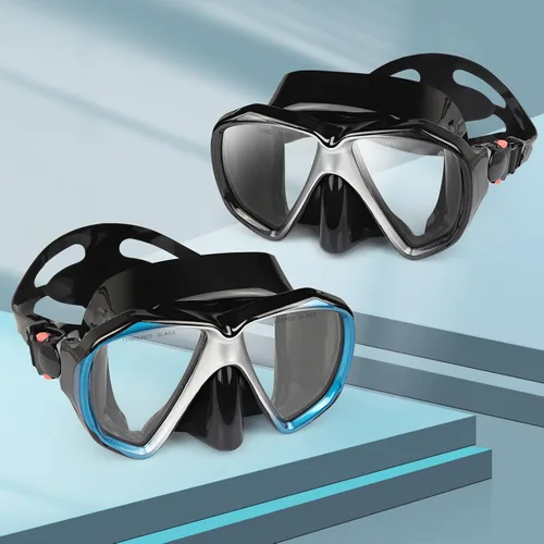 Vista 8 de Máscara de buceo panorámica HD para natación, gafas de buceo antivaho, máscara de buceo de vidrio templado, gafas de natación para adultos y jóvenes