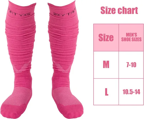 Vista 3 de QEES Calcetines de fútbol,Calcetines de fútbol blancos,Calcetines Scrunch Football,Calcetines deportivos de equipo de fútbol para hombres y mujeres