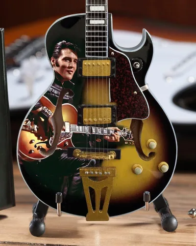 Vista 4 de Axe Heaven Elvis Presley '68 Special de Cuerpo Hueco Réplica de Mini Guitarra Licenciada (EP-361)