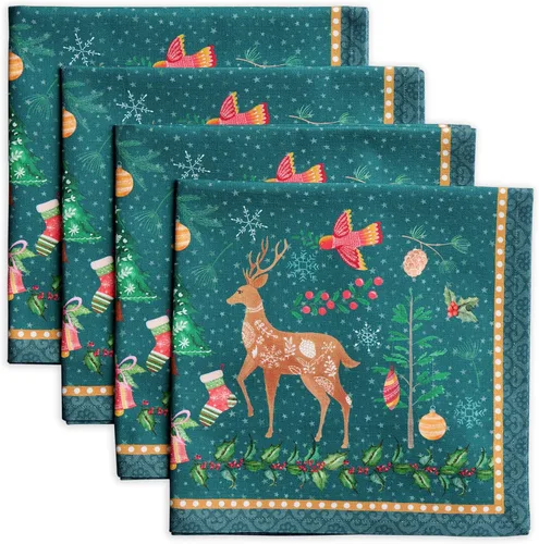 Vista 150 de Maison d' Hermine Juego de 4 servilletas de tela 100% algodón, suaves y duraderas, servilletas cuadradas reutilizables para uso diario, lavables
