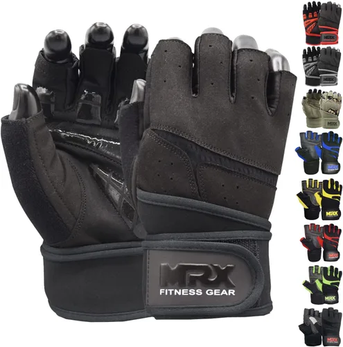 Vista 21 de MRX - Guantes de levantamiento de pesas para hombres, guantes de entrenamiento para hombre, guantes de levantamiento de muñeca, guantes de gimnasio