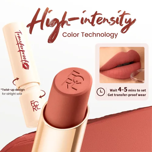 Vista 3 de FOCALLURE Lápiz labial mate, de larga duración y que se mantiene en su PK01 Rosa Coral