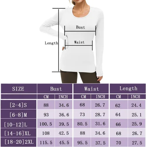 Vista 5 de Yige Camiseta atlética de manga larga para mujer que absorbe la humedad, cuello redondo