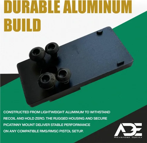 Vista 5 de ADE Advanced Optics Crusader RD3-009 - Mira de punto rojo - Incluye placa de montaje para Ruger Security 9 - Tecnología óptica Motion Awake Reflex