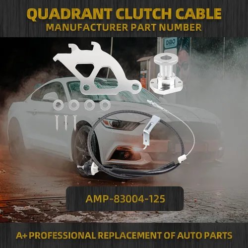 Vista 2 de Dasbecan Kit de cable de embrague de triple gancho Kit de ajustador de firewall cuadrante compatible con Ford Mustang 1996-2004 Reemplazos #