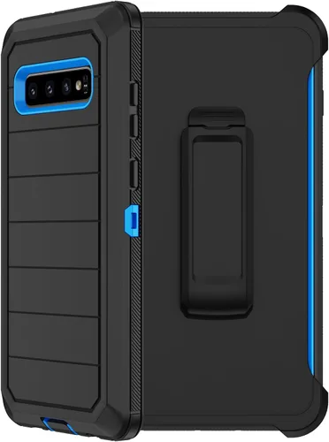 Vista 9 de Funda para Samsung Galaxy S10 con funda de clip para cinturón, 2 protectores de pantalla, [protección contra caídas de grado militar] Funda Negro