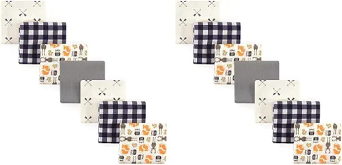 Vista 133 de Hudson Baby Unisex Baby Cotton Flannel Receiving Blankets Bundle, Neutral Woodland Pals, One Size (Pack of 2)
