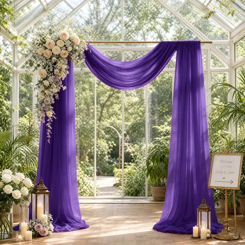 Vista 14 de 1 panel de 20 pies para arco de boda, tela transparente azul bebé para drapear, cortinas de gasa para arcos de boda, cortinas azul claro, cortinas