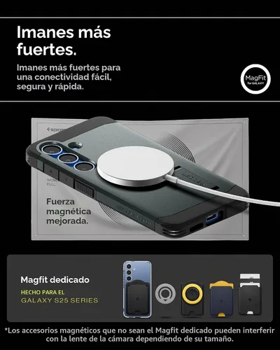 Vista 6 de Spigen Funda para Galaxy S25, Tough Armor MagFit [Kickstand] [Compatible con MagSafe] [Protección de grado militar] - Abyss Green Abyss Verde