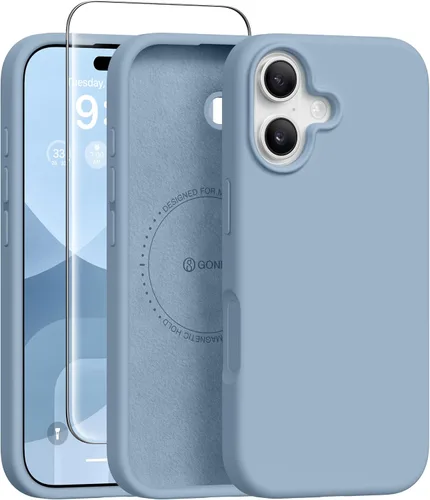 Vista 286 de GONEZ Funda magnética para iPhone 12 Case / 12 Pro Case, compatible con MagSafe, [protector de pantalla + protector de lente de cámara], funda