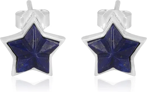 Vista 13 de Aretes de plata de ley 925 con piedras preciosas de amazonita con corte de estrella, regalo de piedra natal para ella