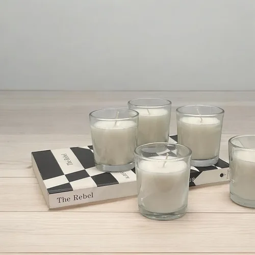Vista 8 de Stonebriar Velas votivas: 12 horas de tiempo de combustión, velas rellenas de cera de larga duración sin perfume en vidrio transparente para Blanco