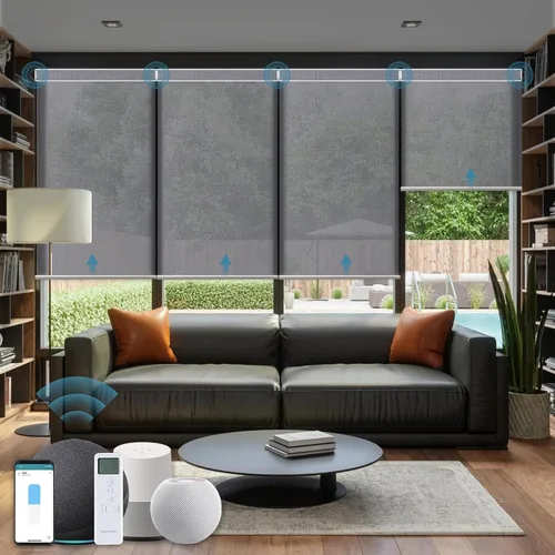 Vista 34 de Cortinas enrollables inteligentes de filtrado de luz motorizadas compatibles con HomeKit, persianas inteligentes para ventanas con 1% de apertura