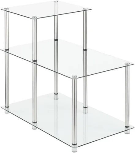 Vista 3 de Convenience Concepts Designs2Go Classic - Mesa auxiliar de cristal de 3 niveles, cristal
