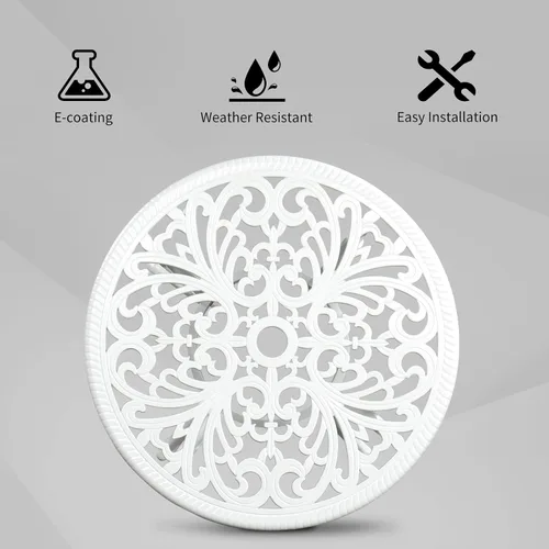 Vista 4 de Mesa auxiliar de patio de 24 pulgadas, mesa de patio al aire libre con almohadillas ajustables, mesa auxiliar de aluminio fundido, mesa auxiliar