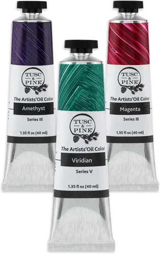 Vista 15 de Tusc & Pine Pintura al Óleo para Artistas - Juego de 40 ml de 3 - Colores Azules Surtidos - Sin Amarilleo, Consistencia Rica y Cremosa, Máxima Carga