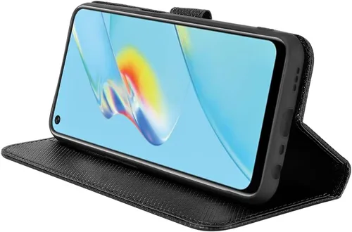 Vista 5 de Funda para Oppo A54 4G Funda de piel sintética con tapa para Oppo A54 4G CPH2239, color negro