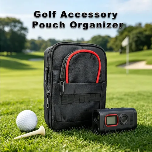 Vista 2 de Bolsa organizadora de accesorios de golf, bolsa portátil de objetos de valor de golf, bolsa de almacenamiento con múltiples bolsillos