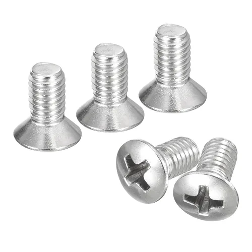 Vista 17 de uxcell Tornillos de máquina Phillips de cabeza ovalada M4x8mm, 50pcs 304 tornillos de cabeza avellanada ligeramente levantados de acero inoxidable