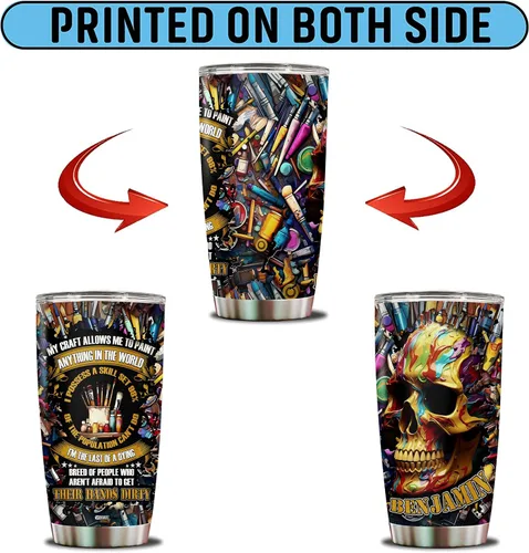 Vista 6 de Regalos personalizados para hombres, taza de viaje aislada de acero inoxidable de 20 onzas, taza de café, botella de agua, regalo para marido, hijo