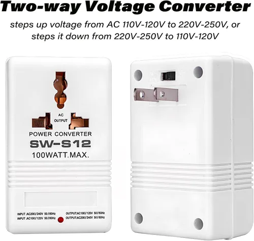 Vista 4 de Convertidor de voltaje bidireccional de 100 W, convertidor de voltaje elevador de CA de 110 V a 220 V, transformador reductor de CA de 220 V y 110