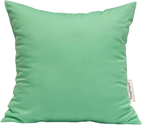 Vista 53 de TangDepot Fundas de almohada sólidas de seda sintética duradera, fundas de almohada cuadradas decorativas, fundas de almohada para interiores y Azul