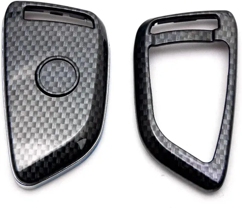 Vista 5 de x xotic tech Carcasa para llavero con patrón de fibra de carbono, color negro brillante, compatible con BMW 1 2 5 7 M Series X1 X3 X4 X5 X6 X7 Z4 M3