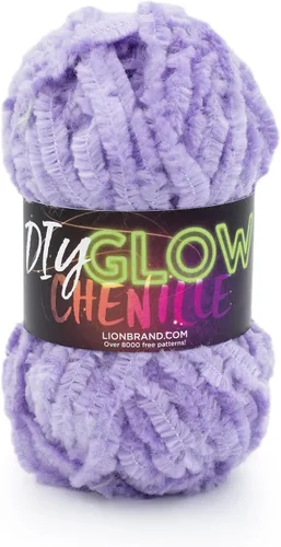 Vista 12 de Lion Brand Yarn Chenilla Resplandeciente DIY, Hilo Grueso, Glow Worm, 1 Paquete Gusano resplandor